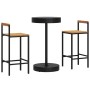 Bar table and garden stools 3 pieces acacia wood PE rattan black by , Garden sets - Ref: Foro24-3187718, Price: 180,19 €, Dis...