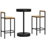 Mesa bar y taburetes jardín 3 pzas madera acacia ratán PE negro de , Conjuntos de jardín - Ref: Foro24-3187718, Precio: 179,5...