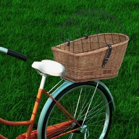 Bicycle rear basket with lid natural willow 55x31x36 cm by vidaXL, Bicycle baskets - Ref: Foro24-170903, Price: 82,41 €, Disc...