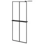 Duschwand mit ESG-Glas und schwarzer Aluminiumablage 80x195 cm von , Duschwände und Duschwände - Ref: Foro24-3185444, Preis: ...