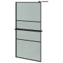 Duschwand mit ESG-Glasablage und schwarzem Aluminium 100x195cm von , Duschwände und Duschwände - Ref: Foro24-3185478, Preis: ...
