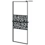Mampara ducha con estante vidrio ESG y aluminio negro 80x195 cm de , Paredes y mamparas de ducha - Ref: Foro24-3185452, Preci...