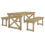 Garden dining set 3 pieces impregnated solid pine wood by , Garden sets - Ref: Foro24-3096621, Price: 390,38 €, Discount: %