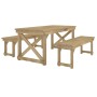 Garten-Essgruppe 3-teilig aus imprägniertem massivem Kiefernholz von , Gartensets - Ref: Foro24-3096621, Preis: 408,51 €, Rab...