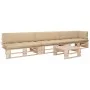 4-piece pallet furniture and impregnated pine wood cushions by , Garden sets - Ref: Foro24-3066748, Price: 387,81 €, Discount: %