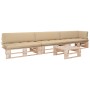 4-teiliges Palettenmöbel und imprägnierte Kiefernholzkissen von , Gartensets - Ref: Foro24-3066748, Preis: 420,60 €, Rabatt: %