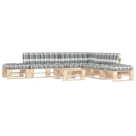 6-piece pallet furniture and impregnated pine wood cushions by , Garden sets - Ref: Foro24-3066902, Price: 530,92 €, Discount: %