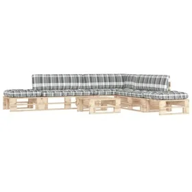 6-piece pallet furniture and impregnated pine wood cushions by , Garden sets - Ref: Foro24-3066902, Price: 482,37 €, Discount: %