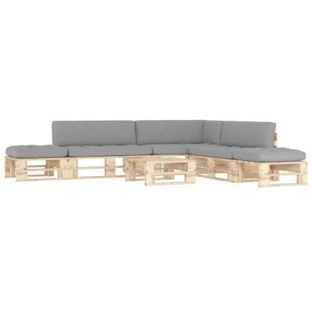 6-piece pallet furniture and impregnated pine wood cushions by , Garden sets - Ref: Foro24-3066891, Price: 492,01 €, Discount: %