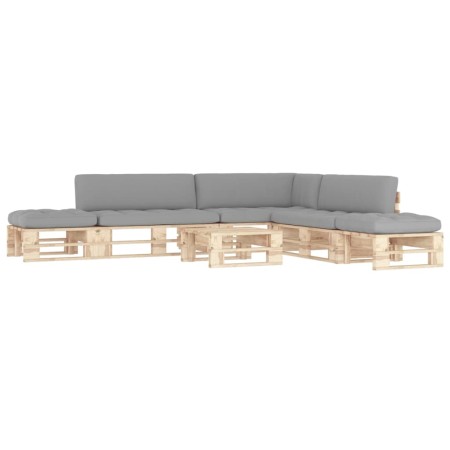 Muebles de palets 6 pzas y cojines madera pino impregnada de , Conjuntos de jardín - Ref: Foro24-3066891, Precio: 543,23 €