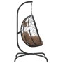 Ei-Hängesessel aus Stahl und synthetischem Rattan mit taupefarbenem Kissen von , Gartenwippen - Ref: Foro24-360047, Preis: 21...