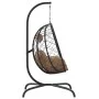Silla colgante huevo acero y ratán sintético con cojín taupé de , Balancines de jardín - Ref: Foro24-360047, Precio: 212,02 €...