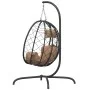 Steel and synthetic rattan egg hanging chair with taupe cushion by , Garden rockers - Ref: Foro24-360047, Price: 212,02 €, Di...