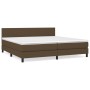 Box spring bed with dark brown fabric mattress 200x200 cm by , Beds and slatted bases - Ref: Foro24-3139924, Price: 583,86 €,...