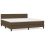 Box spring bed with dark brown fabric mattress 200x200 cm by , Beds and slatted bases - Ref: Foro24-3139924, Price: 584,01 €,...