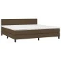 Box spring bed with dark brown fabric mattress 200x200 cm by , Beds and slatted bases - Ref: Foro24-3139924, Price: 584,01 €,...