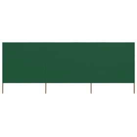 Paravientod de playa de 3 paneles tela verde 400x160 cm