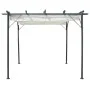 Pergola mit versenkbarem Stahldach in der Farbe Cremeweiß, 3x3 m von , Pergolen, Bögen und Gartenspaliere - Ref: Foro24-49325...
