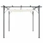 Pergola mit versenkbarem Stahldach in der Farbe Cremeweiß, 3x3 m von , Pergolen, Bögen und Gartenspaliere - Ref: Foro24-49325...