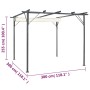 Pérgola con tejado retráctil acero color blanco crema 3x3 m