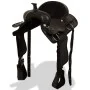 Western saddle, bridle and real leather breastplate 16" black by , Frames - Ref: Foro24-91353, Price: 243,79 €, Discount: %