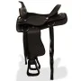 Western saddle, bridle and real leather breastplate 16" black by , Frames - Ref: Foro24-91353, Price: 243,79 €, Discount: %