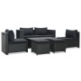 6-teiliges Gartenmöbel-Set und schwarze Kissen aus synthetischem Rattan von vidaXL, Gartensets - Ref: Foro24-47809, Preis: 44...