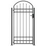 Fence gate with arch and 2 posts black 105x204 cm by , garden gates - Ref: Foro24-145751, Price: 168,19 €, Discount: %