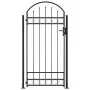 Zauntor mit Bogen und 2 Pfosten schwarz 105x204 cm von , Gartentore - Ref: Foro24-145751, Preis: 224,00 €, Rabatt: %