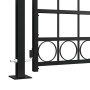 Fence gate with arch and 2 posts black 105x204 cm by , garden gates - Ref: Foro24-145751, Price: 168,19 €, Discount: %