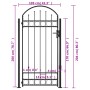Fence gate with arch and 2 posts black 105x204 cm by , garden gates - Ref: Foro24-145751, Price: 168,19 €, Discount: %
