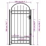 Fence gate with arch and 2 posts black 105x204 cm by , garden gates - Ref: Foro24-145751, Price: 212,14 €, Discount: %