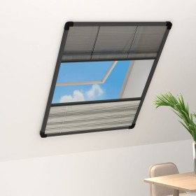 Mosquitera plisada para ventanas aluminio con sombra 80x120 cm