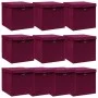 Storage box with lid 10 pcs dark red fabric 32x32x32 cm by , Storage baskets - Ref: Foro24-288344, Price: 66,07 €, Discount: %