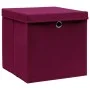 Storage box with lid 10 pcs dark red fabric 32x32x32 cm by , Storage baskets - Ref: Foro24-288344, Price: 66,07 €, Discount: %