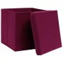 Storage box with lid 10 pcs dark red fabric 32x32x32 cm by , Storage baskets - Ref: Foro24-288344, Price: 66,07 €, Discount: %