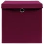 Storage box with lid 10 pcs dark red fabric 32x32x32 cm by , Storage baskets - Ref: Foro24-288344, Price: 66,07 €, Discount: %
