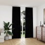 Cortinas opacas con ganchos 2 uds terciopelo negro 140x245 cm