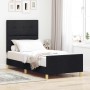 Estructura de cama con cabecera Negro 80 x 200 cm tela