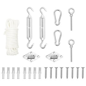 Sail awning accessory set 9 pcs stainless steel by , Accessories for awnings - Ref: Foro24-310244, Price: 17,24 €, Discount: %