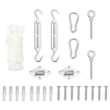 Sail awning accessory set 9 pcs stainless steel by , Accessories for awnings - Ref: Foro24-310244, Price: 16,89 €, Discount: %