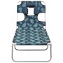 Folding lounger with leaf-print steel head cushion by , Loungers - Ref: Foro24-310334, Price: 70,57 €, Discount: %