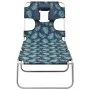 Folding lounger with leaf-print steel head cushion by , Loungers - Ref: Foro24-310334, Price: 64,92 €, Discount: %