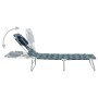 Folding lounger with leaf-print steel head cushion by , Loungers - Ref: Foro24-310334, Price: 70,57 €, Discount: %