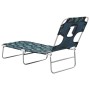 Folding lounger with leaf-print steel head cushion by , Loungers - Ref: Foro24-310334, Price: 70,57 €, Discount: %