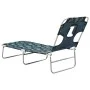 Folding lounger with leaf-print steel head cushion by , Loungers - Ref: Foro24-310334, Price: 64,92 €, Discount: %