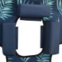 Folding lounger with leaf-print steel head cushion by , Loungers - Ref: Foro24-310334, Price: 70,57 €, Discount: %