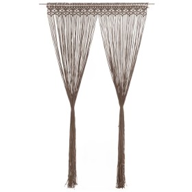 Cortina de macramé algodón gris taupé 140x240 cm de , Cortinas y visillos - Ref: Foro24-323981, Precio: 45,10 €, Descuento: %