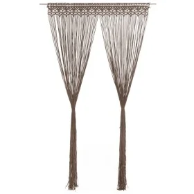 Taupegrauer Makramee-Vorhang aus Baumwolle, 140 x 240 cm von , Vorhänge und Gardinen - Ref: Foro24-323981, Preis: 46,83 €, Ra...