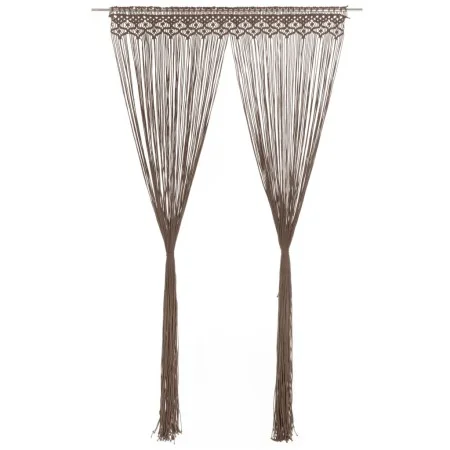 Taupegrauer Makramee-Vorhang aus Baumwolle, 140 x 240 cm von , Vorhänge und Gardinen - Ref: Foro24-323981, Preis: 46,83 €, Ra...